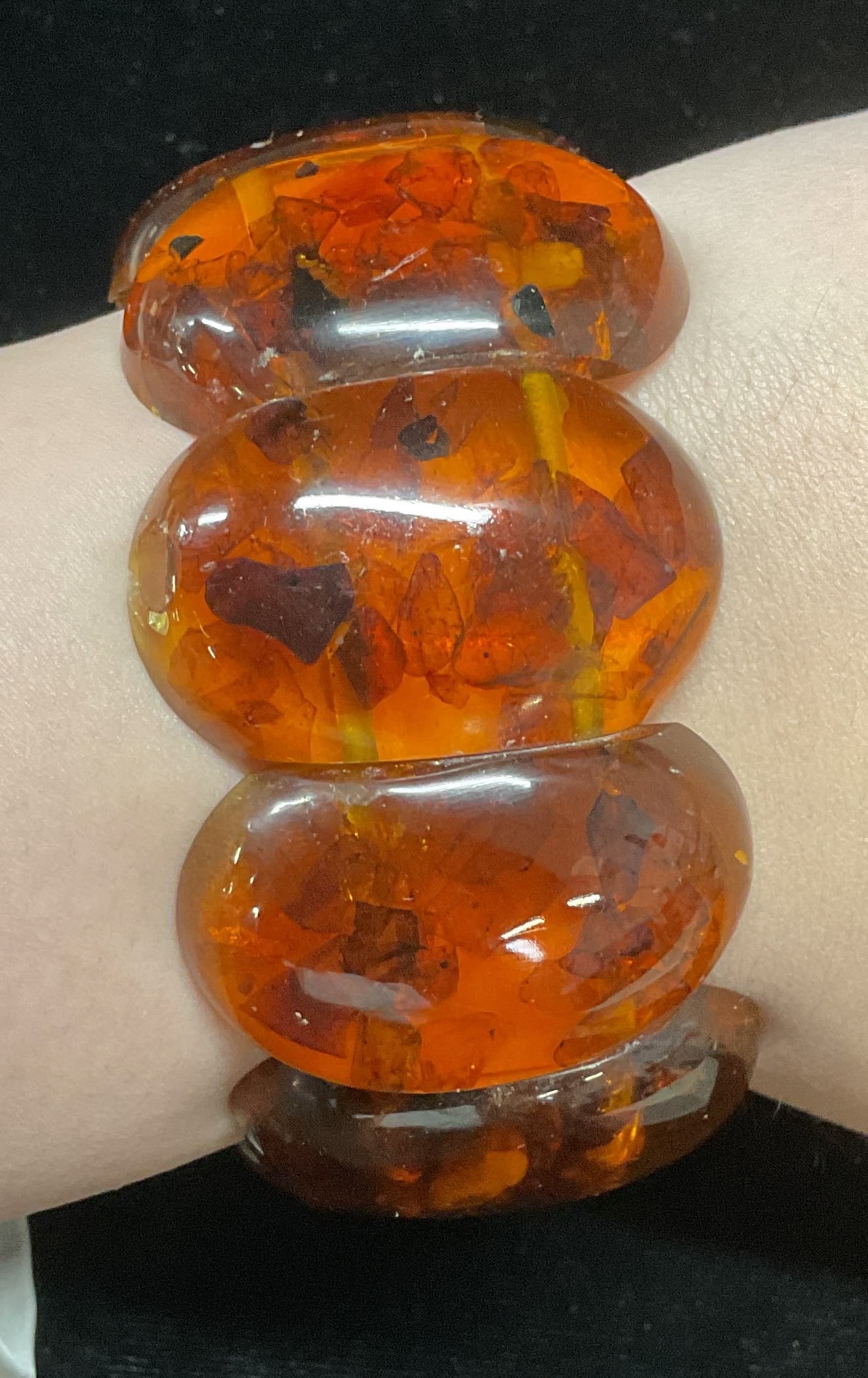 Vintage Chunky Amber Beaded Bracelet (1 of 6)