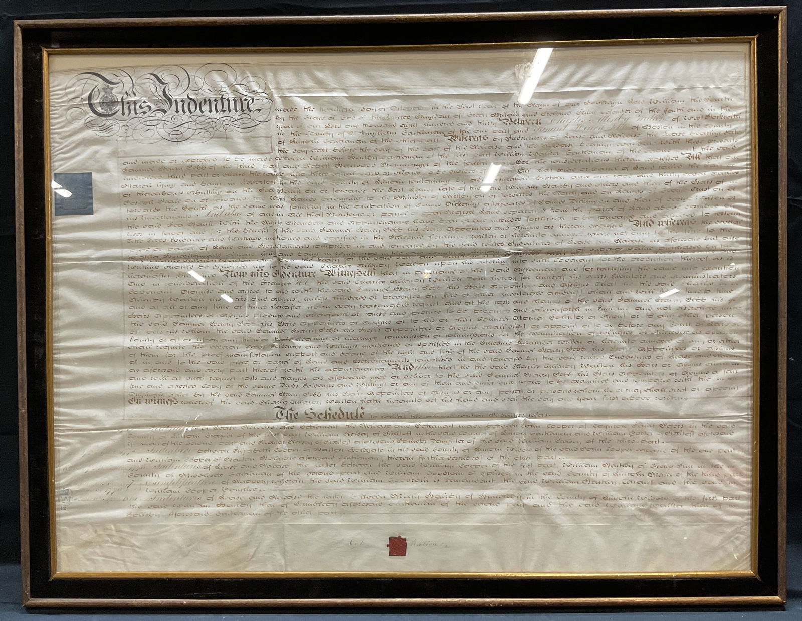 Framed 1770 Antique Hand Written Land Deed (1 of 6)