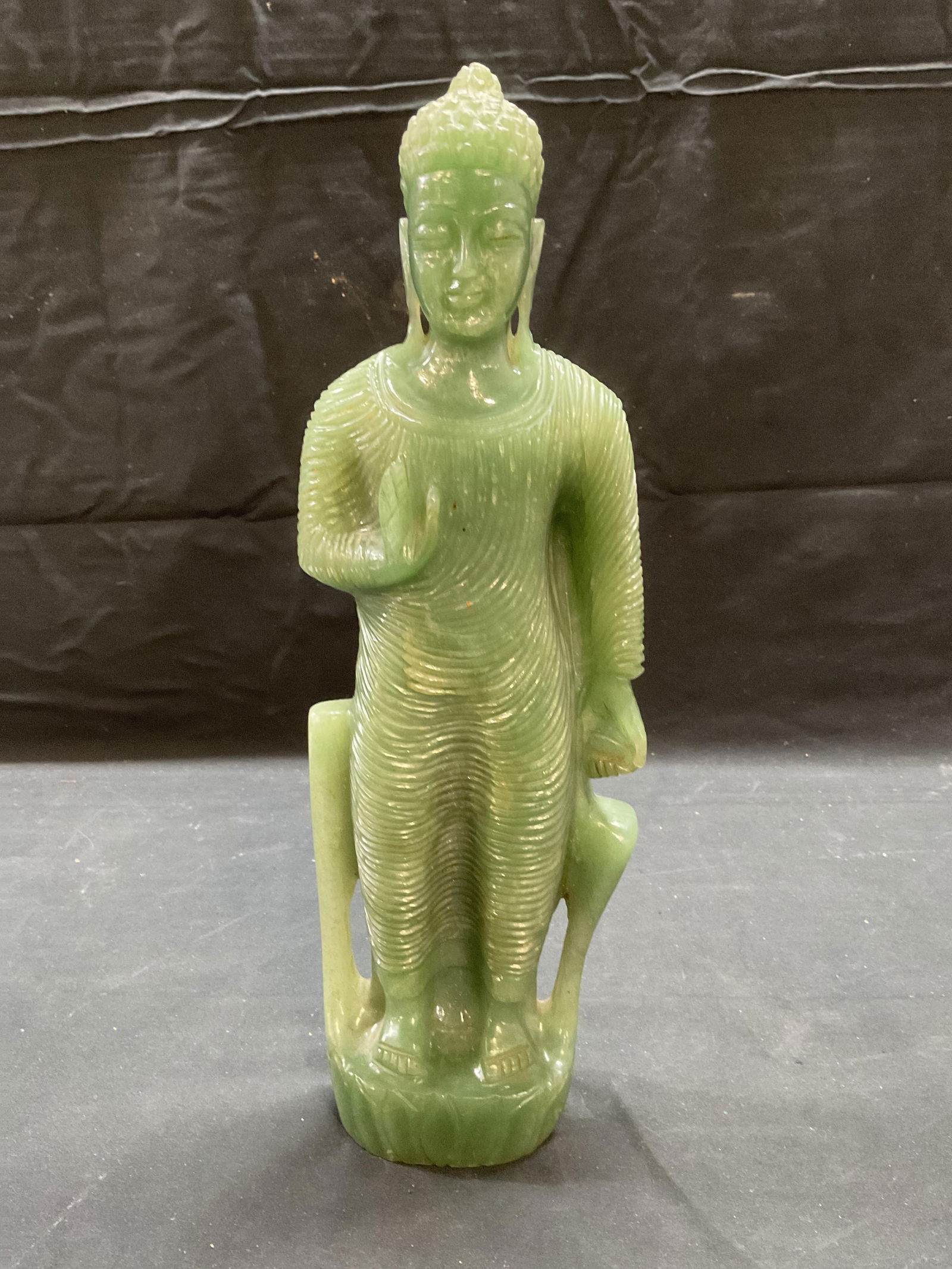 Vintage Asian Carved Jade Buddha Statue 14in T (1 of 6)
