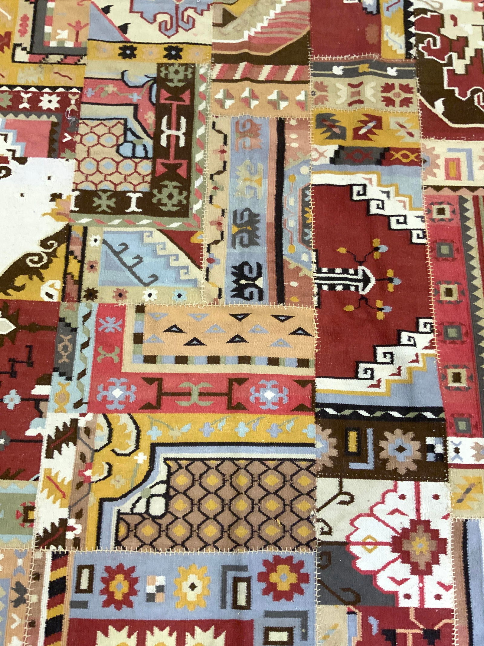 Vintage Patchwork Kilim Ovr Sz Wool Area Rug (1 of 13)