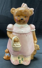 Peggy Jo Ackley Teddy Bear Ceramic Cookie Jar