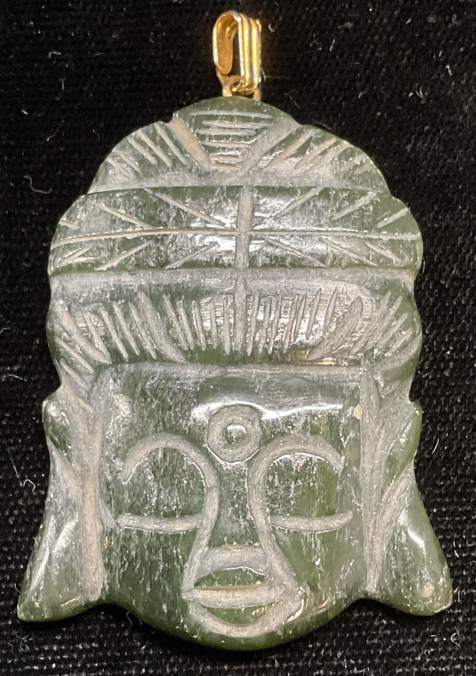 Hand Carved Jade Buddha Head Pendant (1 of 6)