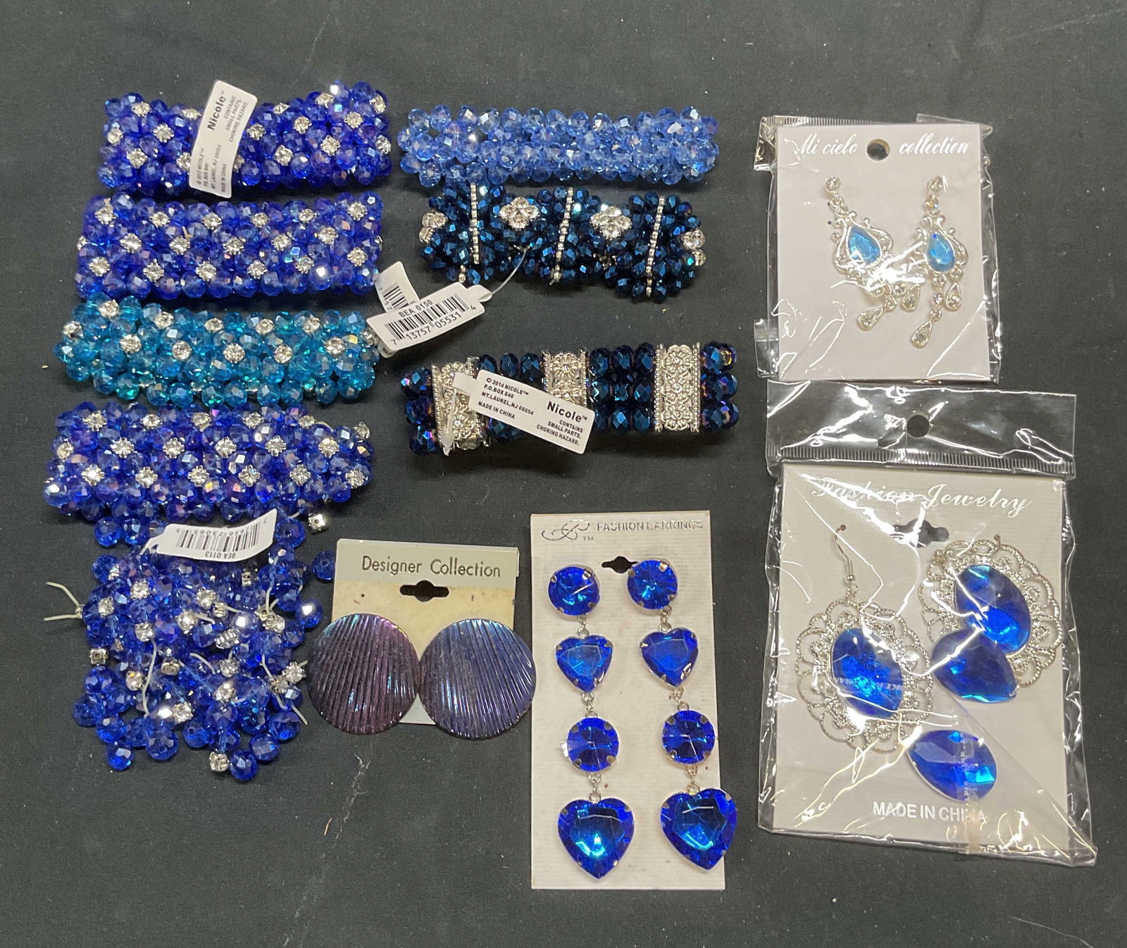 Group Lot 10 Assorted Costume Jewelry, Blue, NWT (1 of 8)