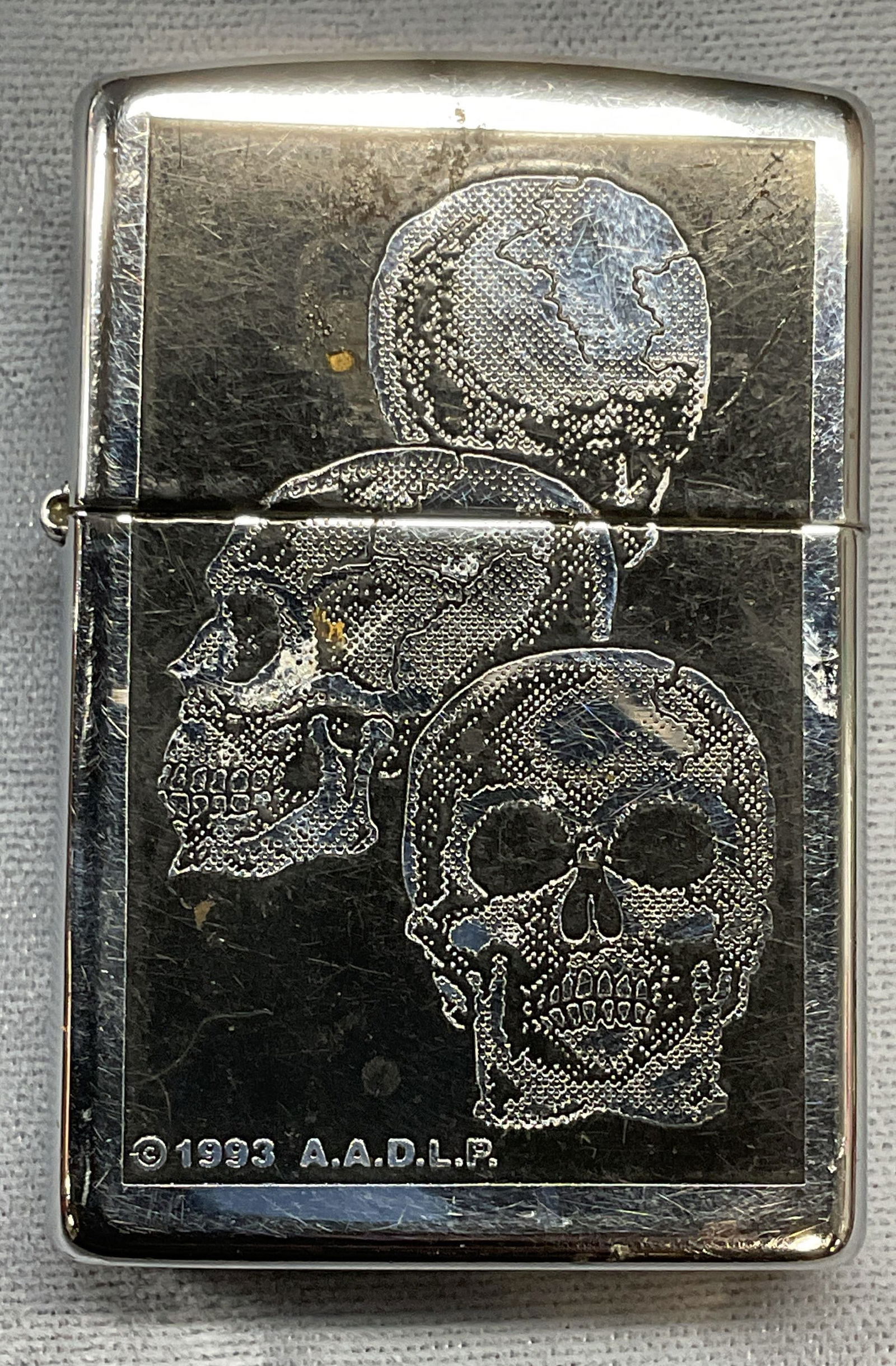 Vintage 1993 Zippo AADLP Skull Lighter (1 of 6)