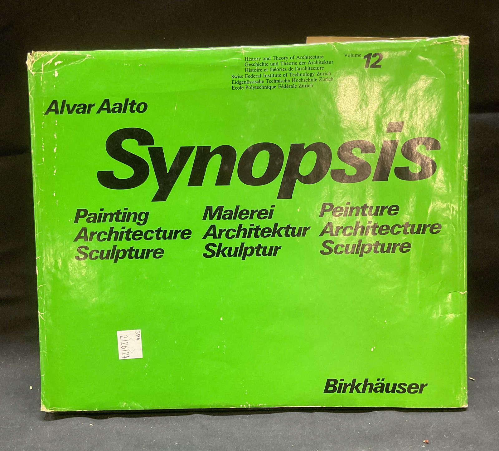 1970 Synopsis, Alvar Aalto, Art Book Illustrated: Hardcover copy of Synopsis, Painting, Architecture, Sculpture by Alvar Aalto. Volume 12. Published by Birkhauser, 1970. Written in English, German, and French. Illustrated. Measures approx 9.75 x 11.5