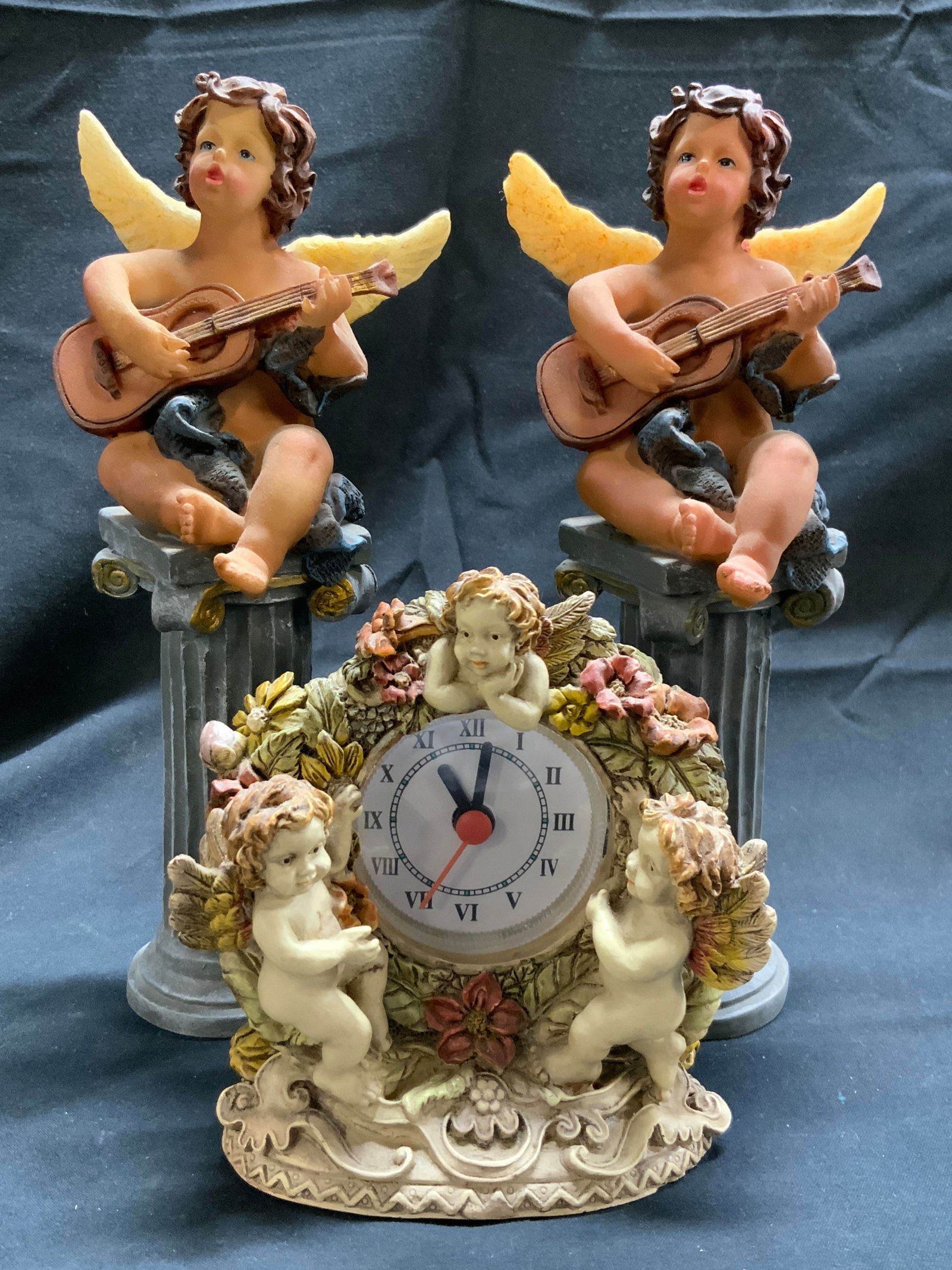 Lot 3 Composite Cherub Columns & Clock (1 of 7)