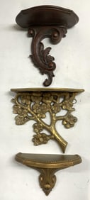 Lot 3 Assorted Ornate Wall Mount Shelves