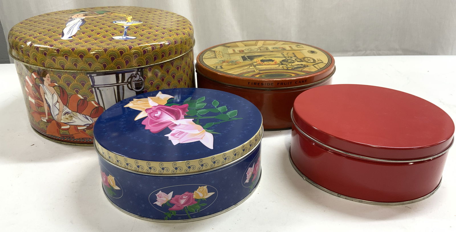 Lot 4 Vintage Assorted Tin Boxes W Lids (1 of 8)
