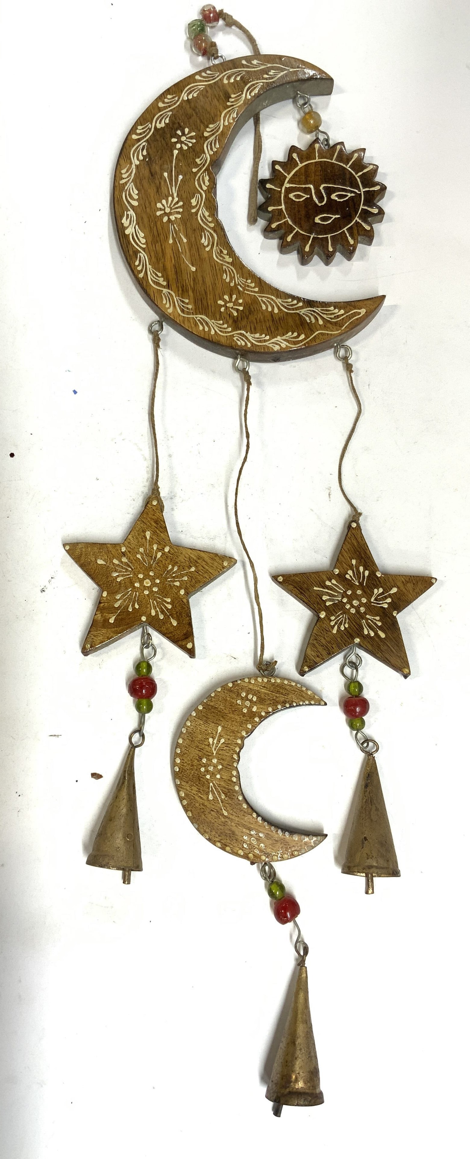 Crescent Moon & Sun Wood & Metal Wind Chime (1 of 7)