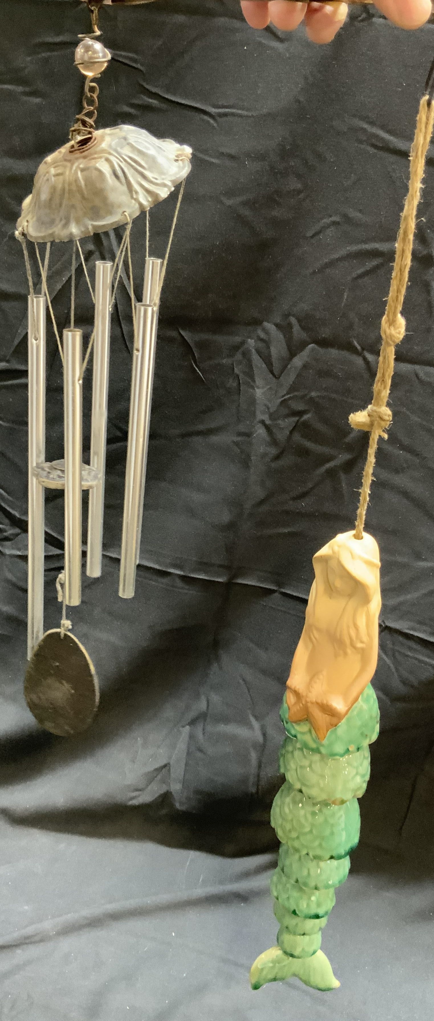 Vntg Ceramic Mermaid & Metal Wind Chime (1 of 7)