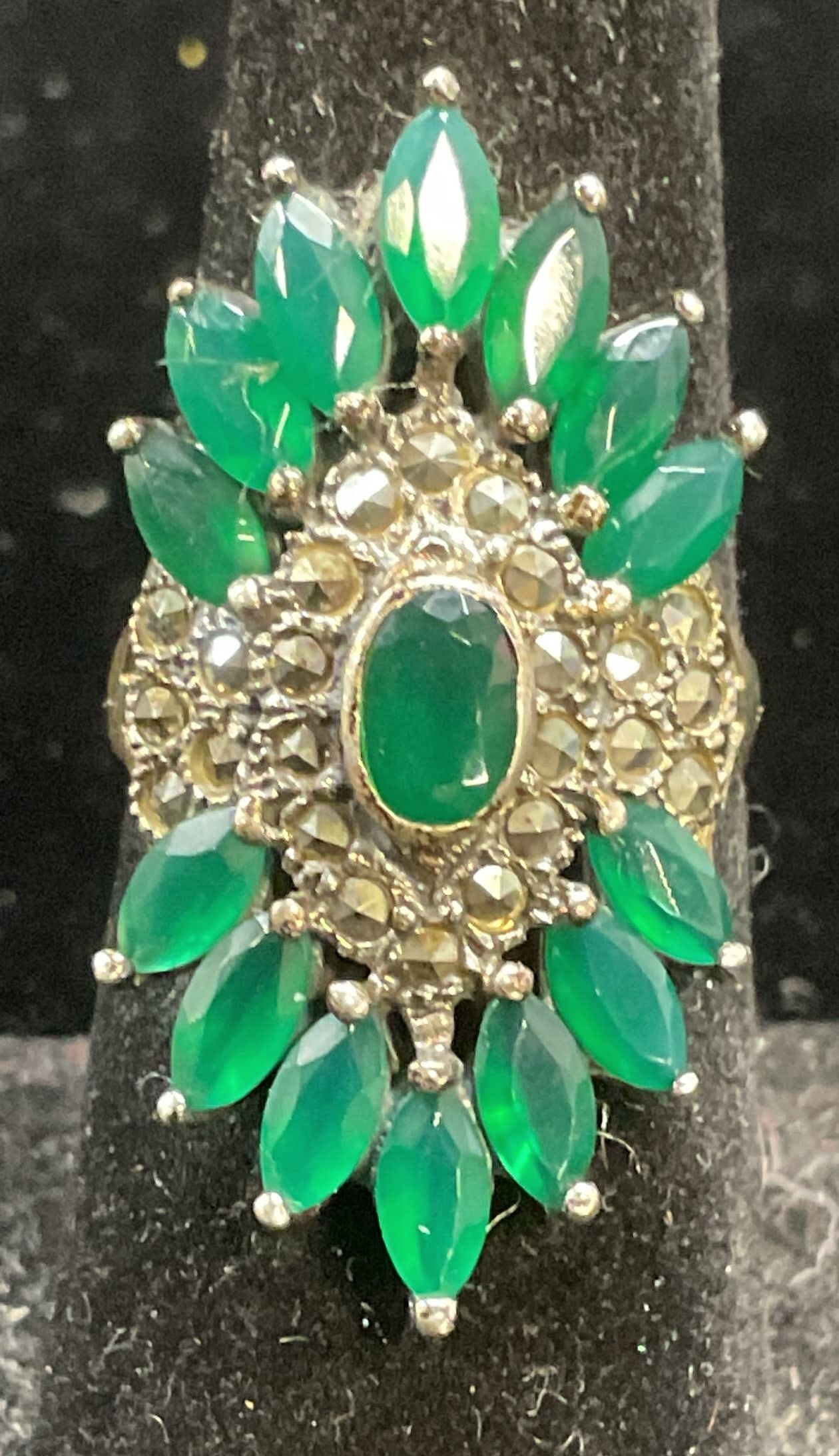 Sterling Silver Semiprecious Marcasite Ring (1 of 6)