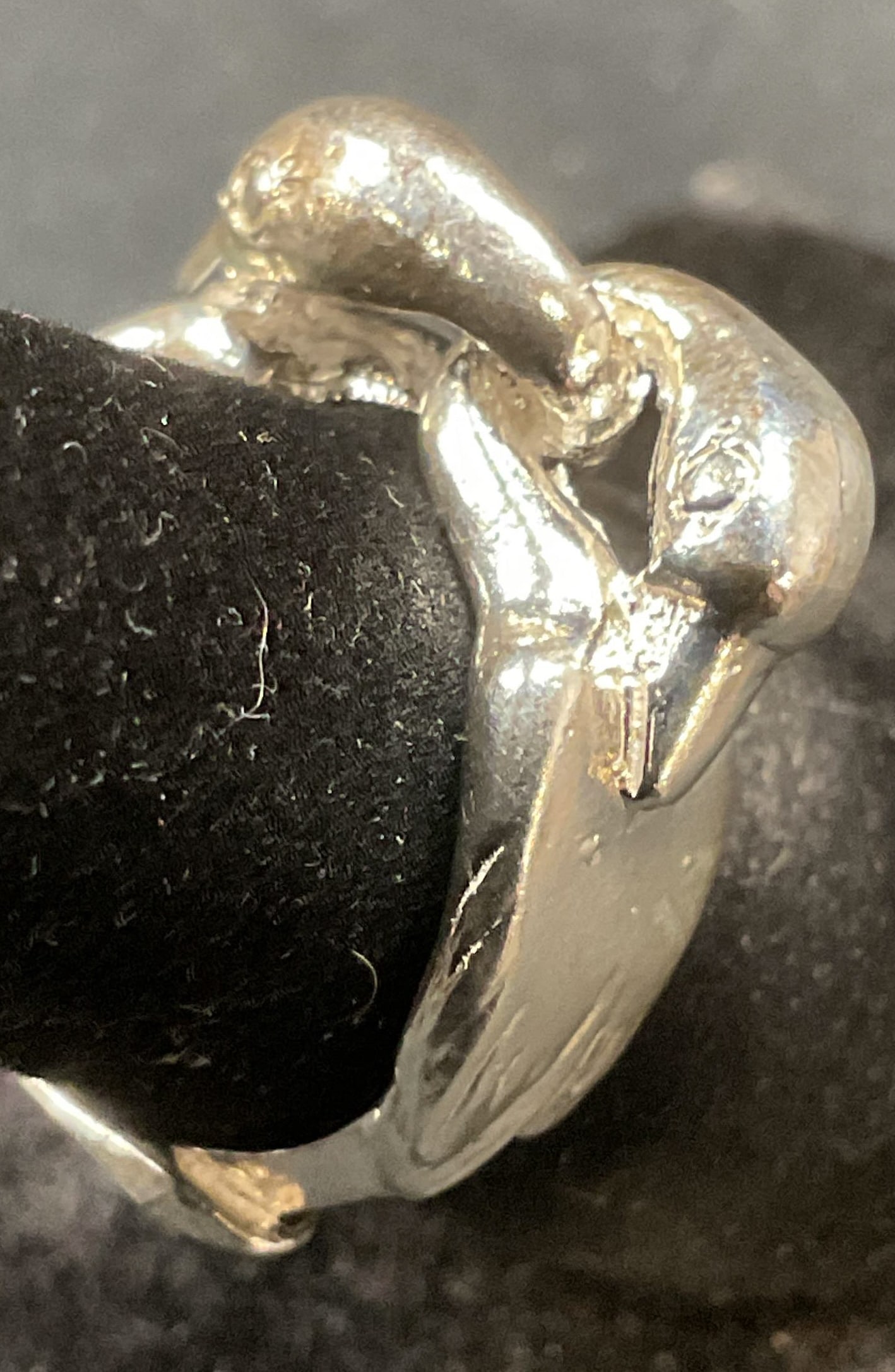 Vintage Sterling Silver Swan Head Ring (1 of 6)