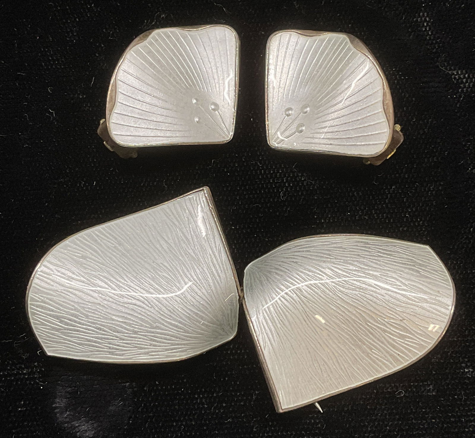 2 Signed Sterling Silver Enamel Earrings & Brooch (1 of 7)