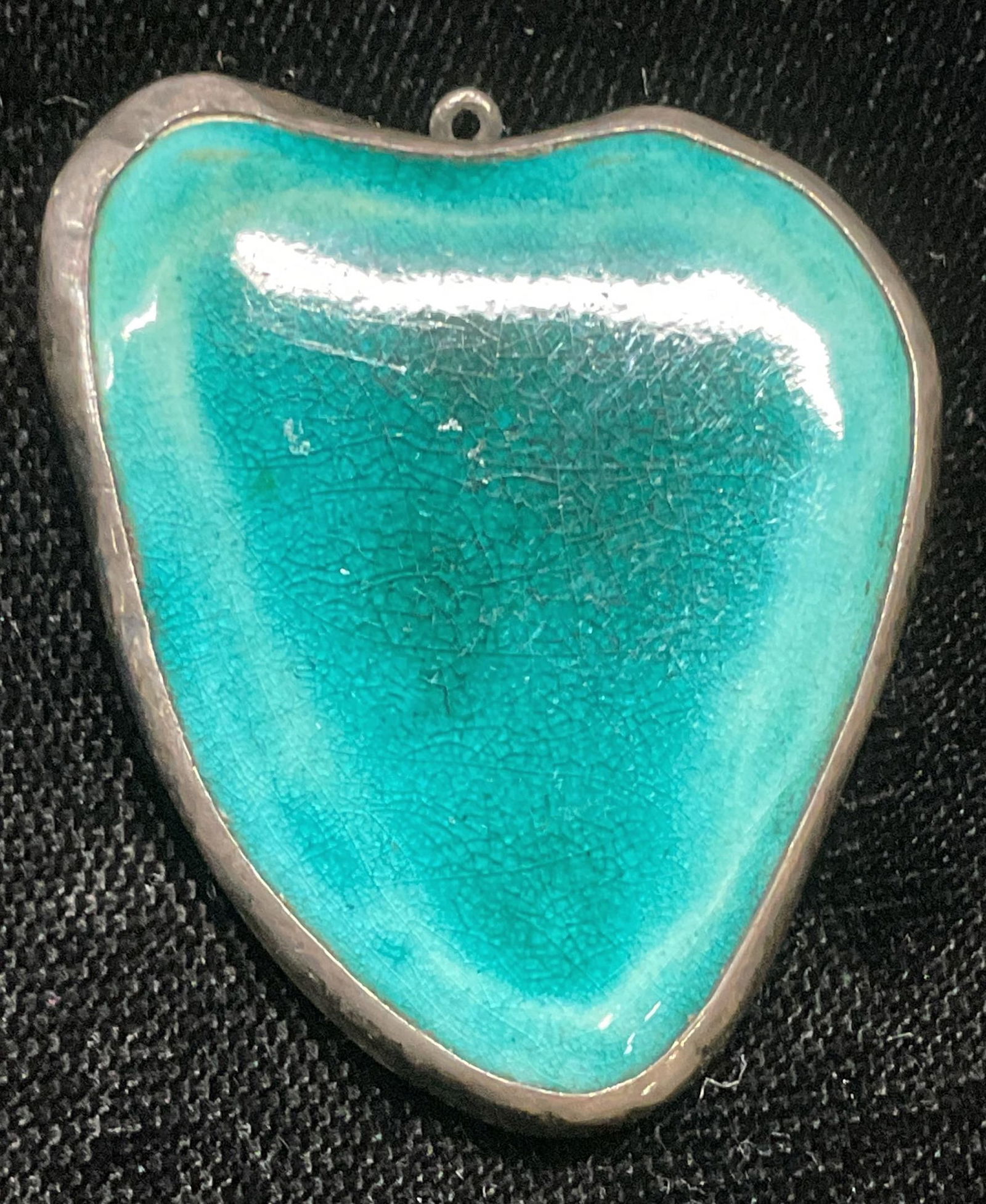 Vintage Sterling Silver Blue Ceramic Pendant (1 of 6)