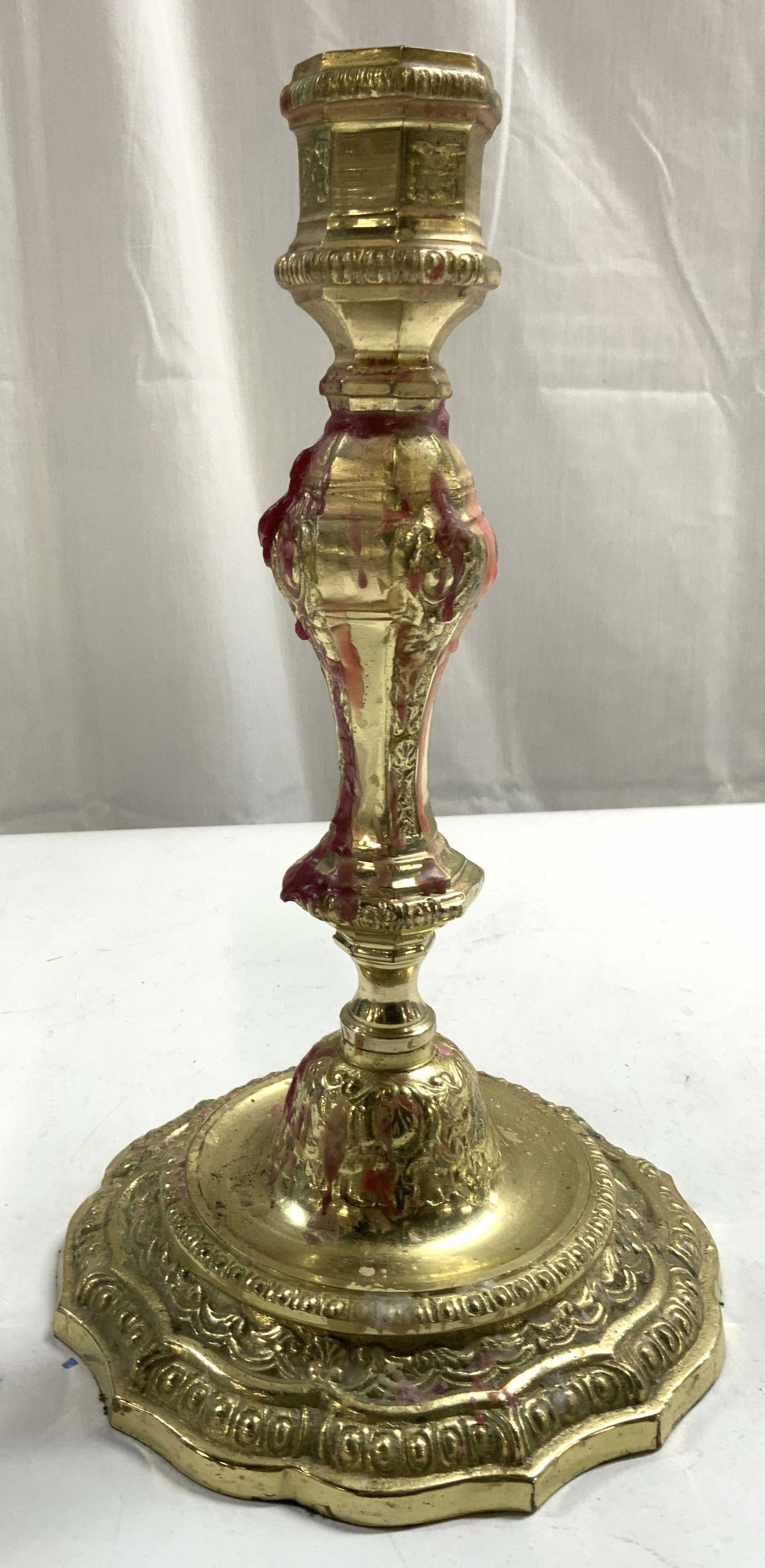 Vntg Brass Art Nouveau Candlestick (1 of 6)