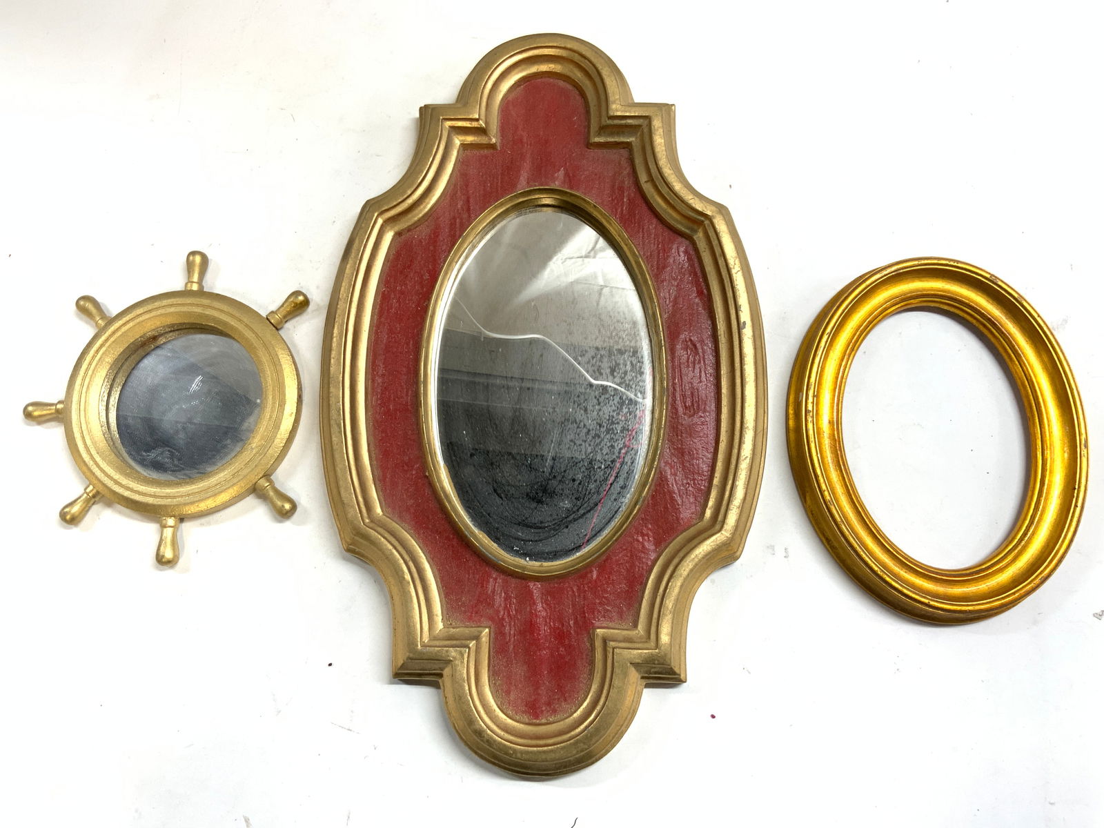 Lot 3 Assorted Giltwood Wall Mirrors & Frame (1 of 6)