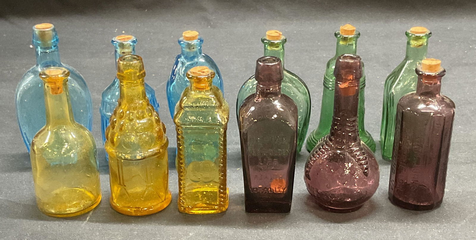 Lot 12 Vintage Glass Apothecary Bottles + (1 of 12)