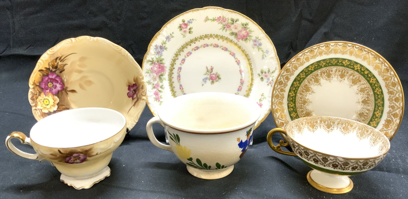 Lot 6 Asst Porc Teacups & Saucers LIMOGES & More (1 of 12)