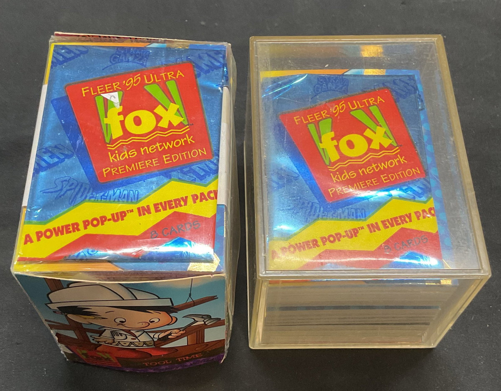 Group Lot 100+ Fleer Fox Kids Trading Cards: Group lot of 100+ vintage Fleer Ultra Fox Kids Network trading cards. Cards measure approx 3.5 x 2.5 inches. Not examined individually or for set completion. As Is, cards may have wear consistent with