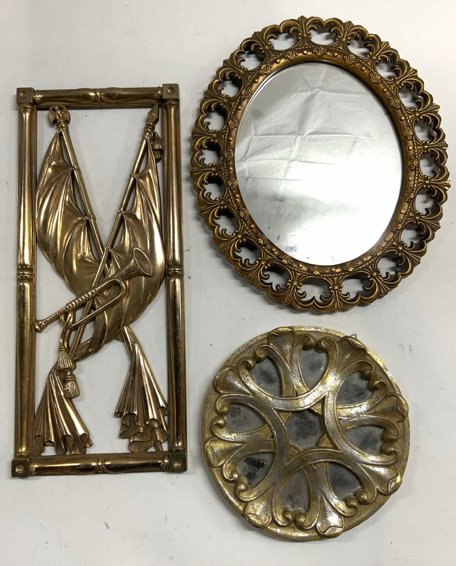 Lot 3 Gilt Mirrors & Wall Decor (1 of 7)