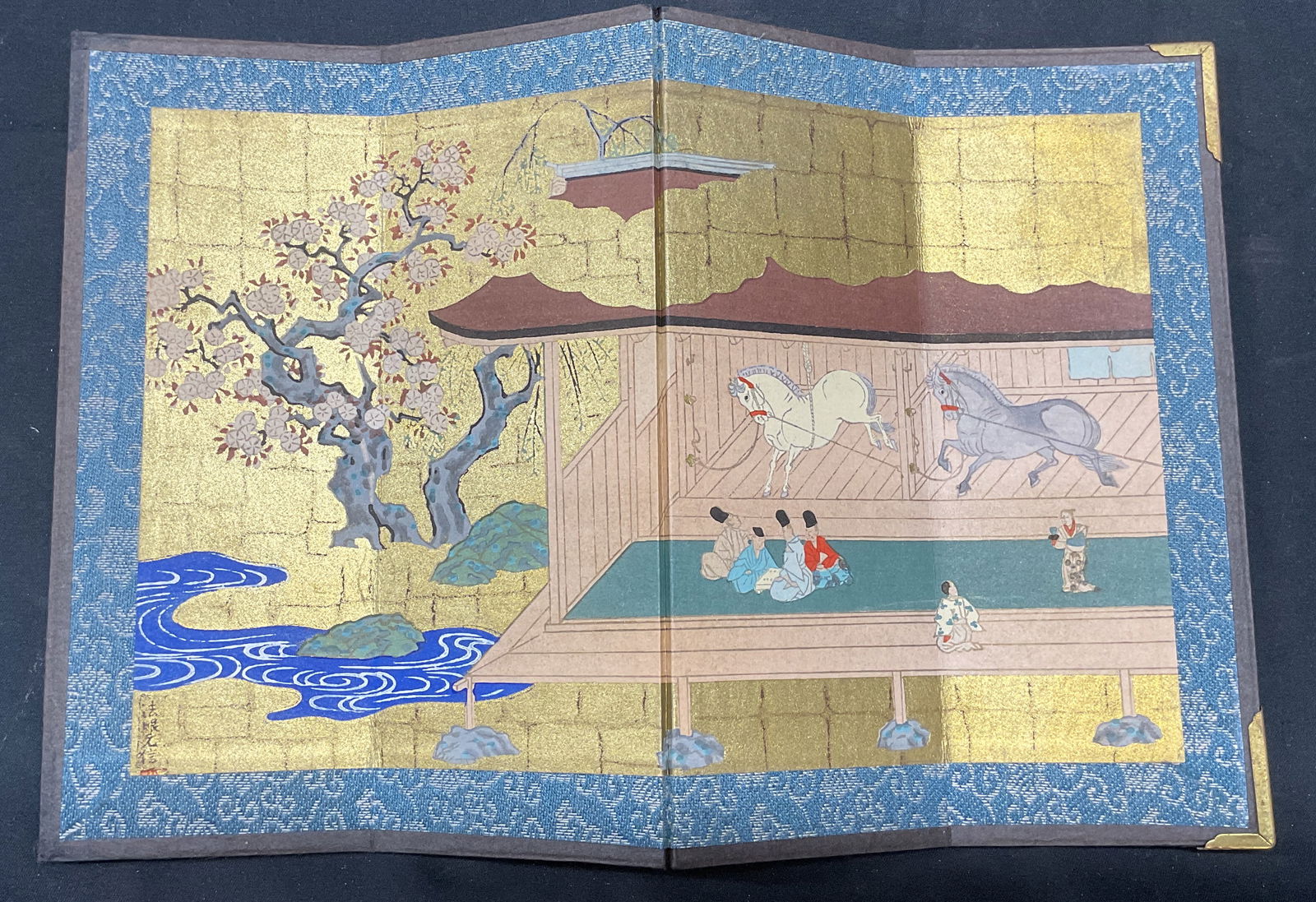 Japanese Folding Screen Horse Stable Painting (1 of 7)