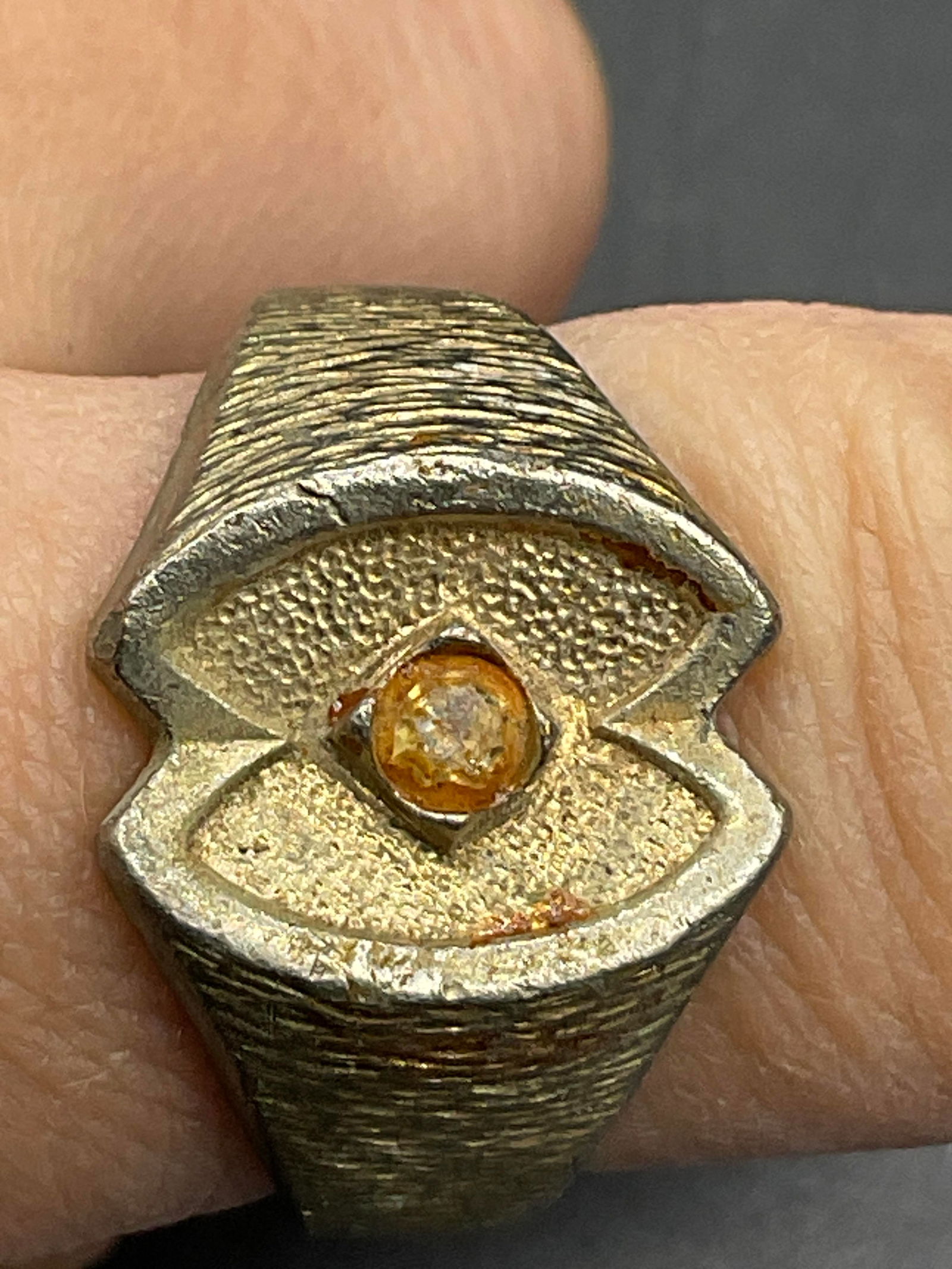 Vintage 4KT Gold Filled Crystal Ring (1 of 8)