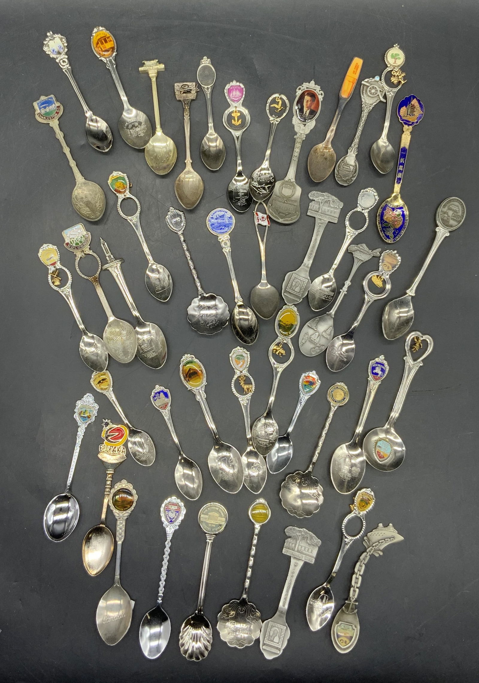 Lot 40+ Vntg collectible Travel Souvenir Spoons (1 of 10)