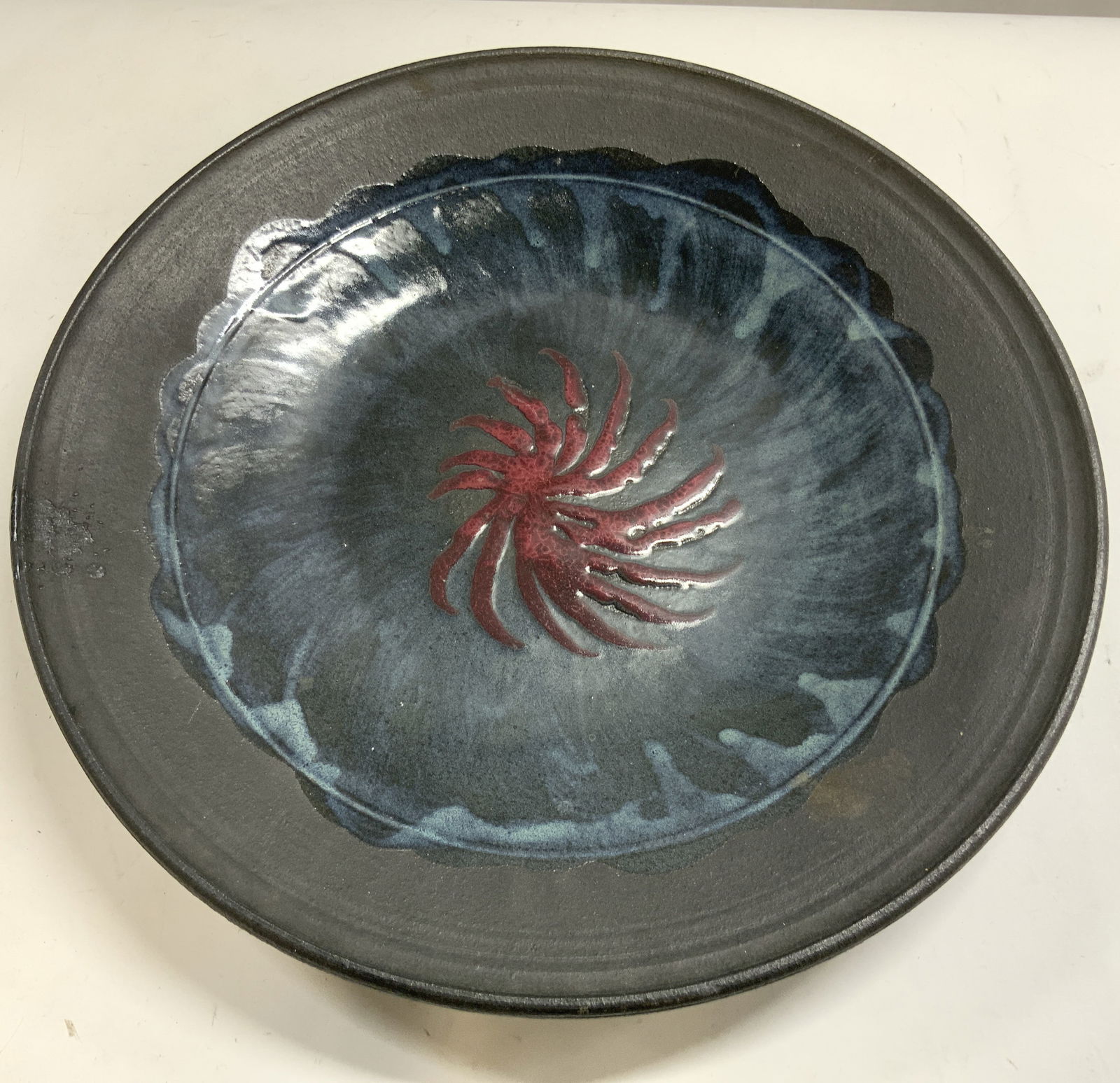 Signed Ceramic XL Wall Plate Decor 19 in (1 of 7)