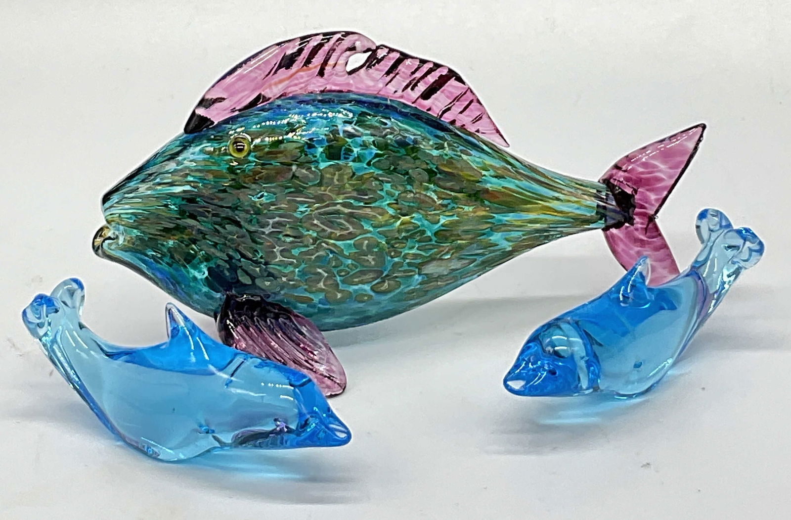 Lot 3 Art Glass Fish & Dolphin Figurals, Signed + (1 of 7)