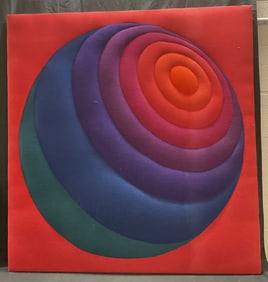 MCM Style Target Op Art Fabric Panel 3.5+Ft T