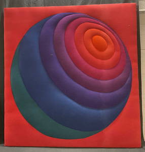 MCM Style Target Op Art Fabric Panel 3.5+Ft T