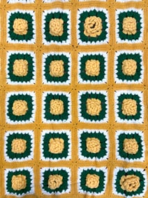 Yellow Rose Crochet Throw Blanket
