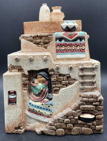 1996 ENESCO KAREN HAHN Ceramic Cookie Jar, Lidded