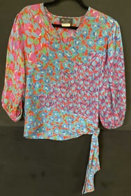 DIANE FREIS Vintage Multicolored Floral Blouse