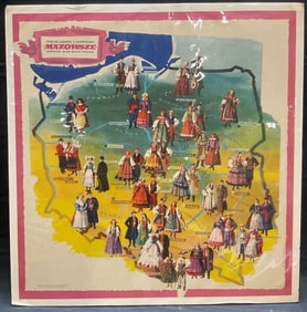 Vtg Polish Map of Regional Folk Costumes