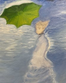 Woman with Umbrella Oil Painting