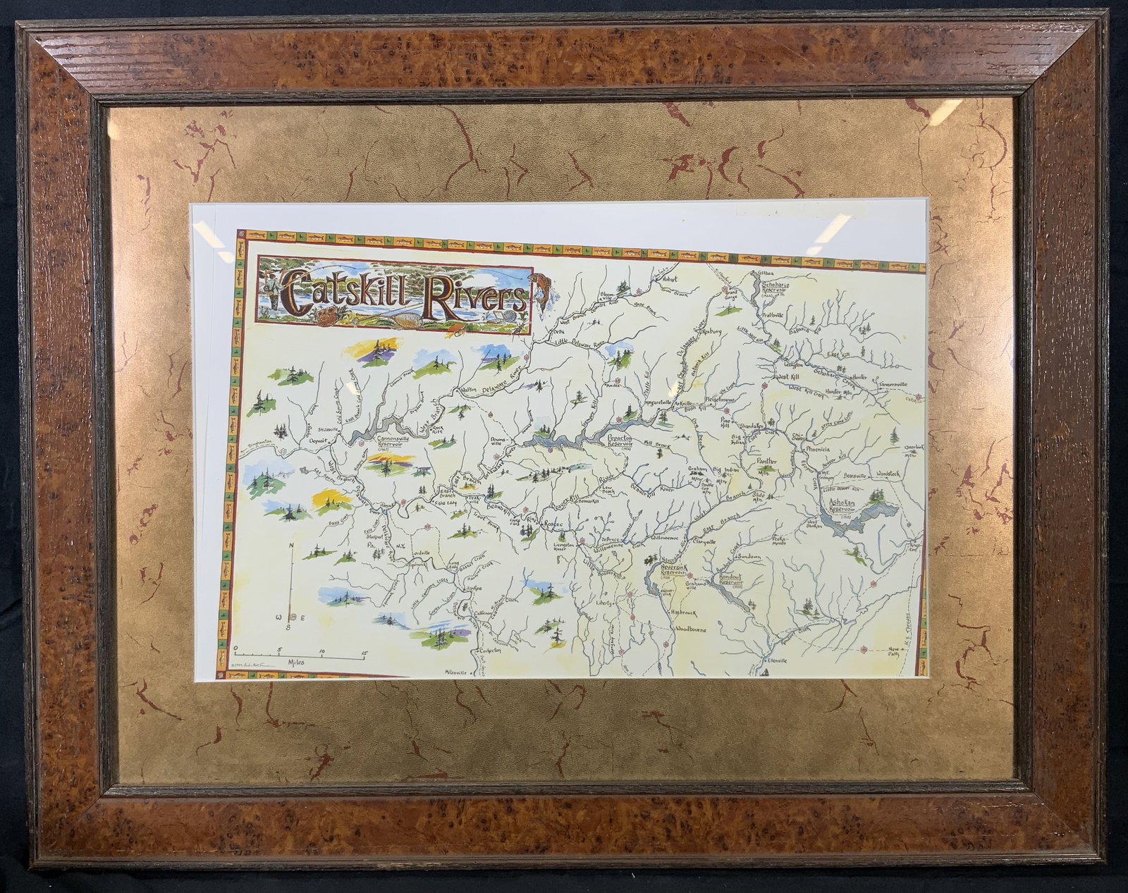 Framed Manikowski 1999 Catskill Rivers Lithograph (1 of 11)