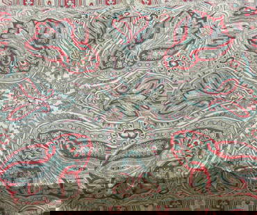 Cotton Paisley Detailed Scarf: Scarf has intricate multi toned paisley detail. Scarf has white outer border. Scarf appears to be cotton. Scarf measures approximately 31 inches square. Scarf, paisley scarf, fashion accessories,