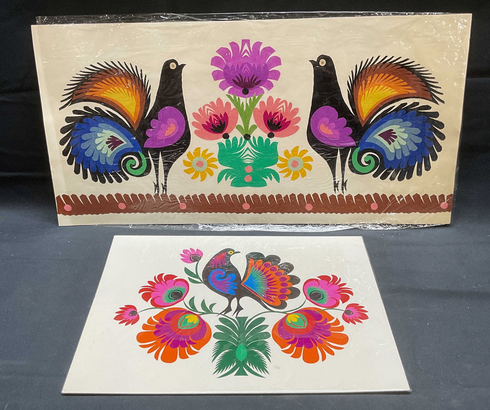 Lot 2 Polish Folk Art Rooster Wycinanka Cut Outs (1 of 8)