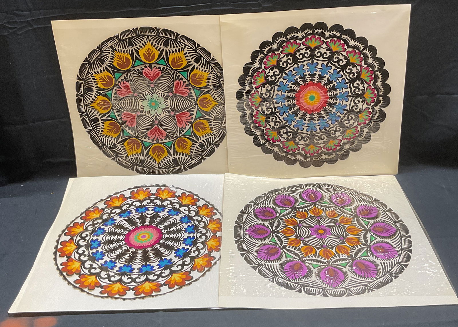 Lot 4 Polish Folk Art Flower Wycinank Cut Outs (1 of 8)