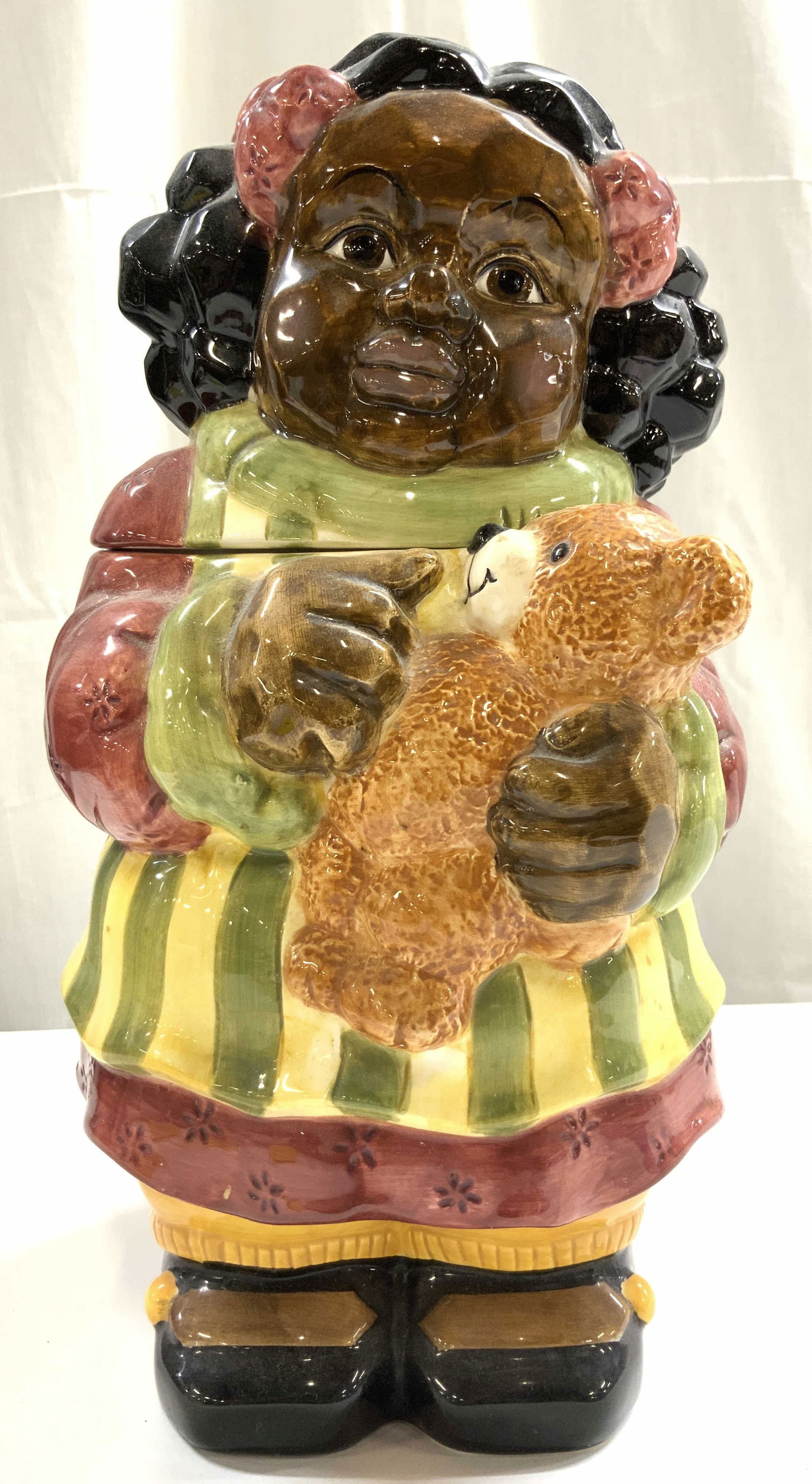BHP NY Ceramic Girl w Teddy Bear Cookie Jar (1 of 9)