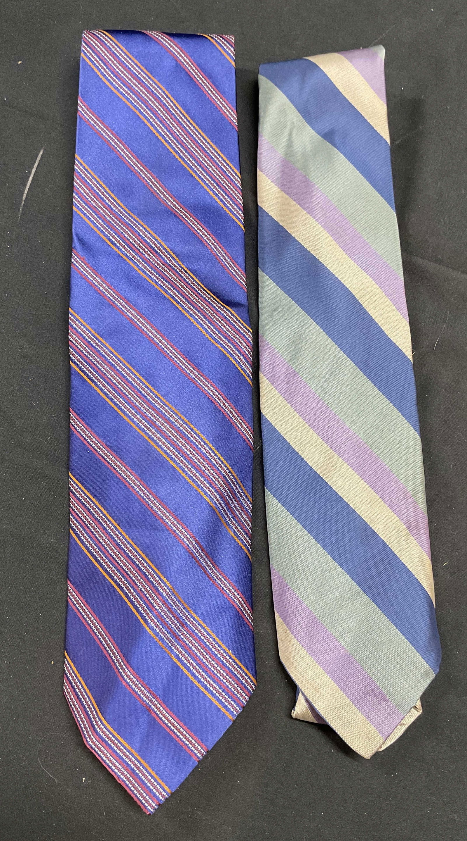 Lot 2 Alexander Julian Blue Striped Silk Tie + (1 of 6)