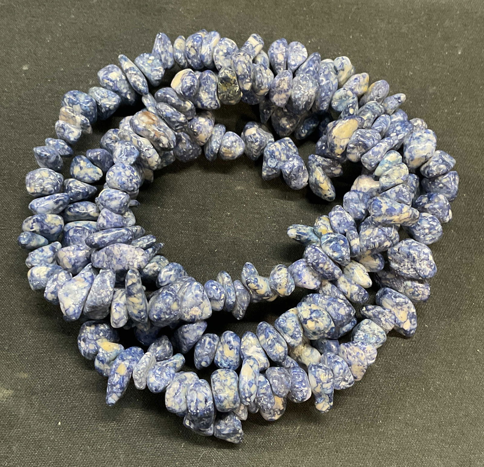 Blue Semiprecious Chip Beaded Necklace (1 of 6)