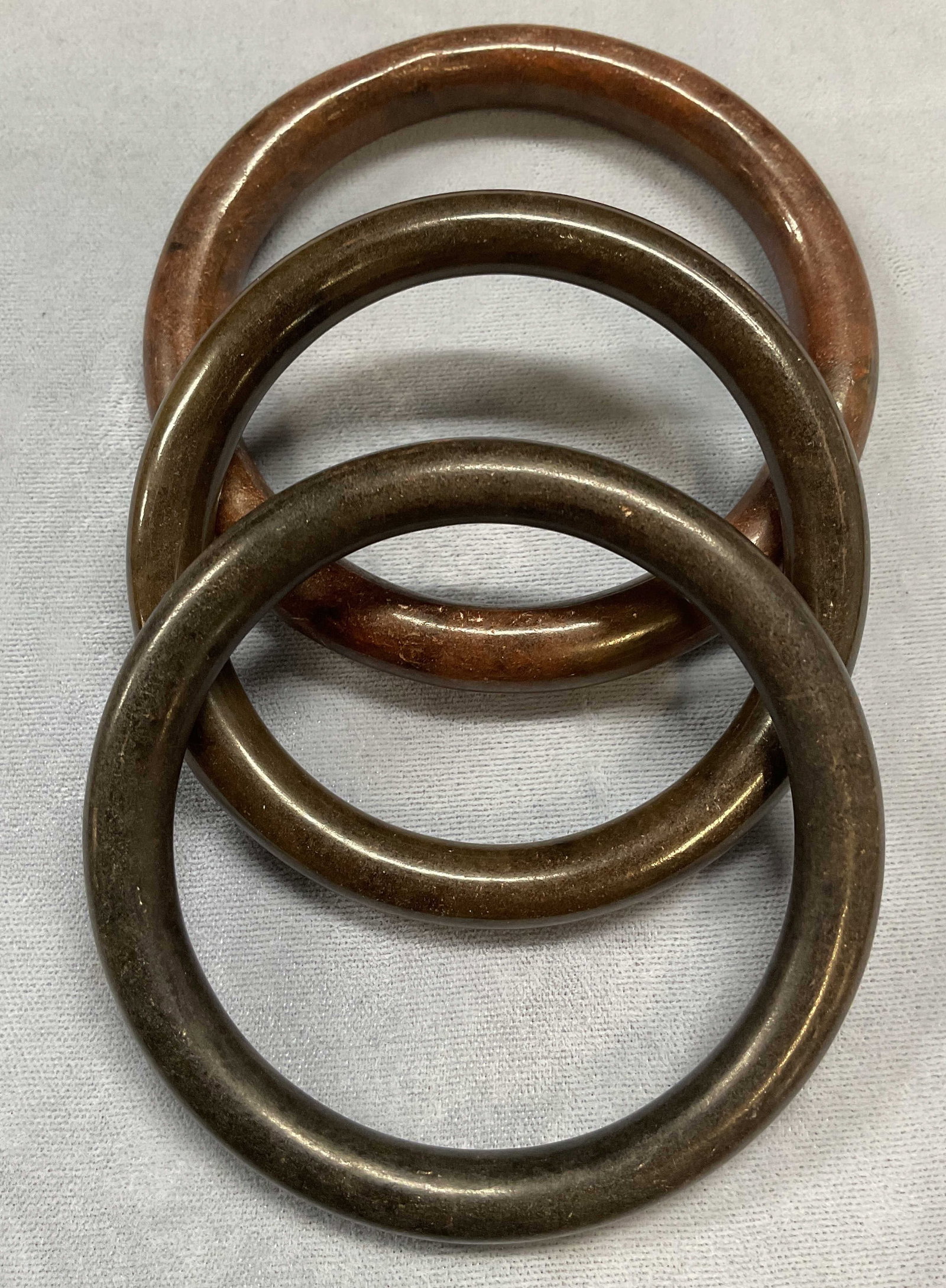 Lot 3 Vintage Jade Bangle Bracelets (1 of 6)