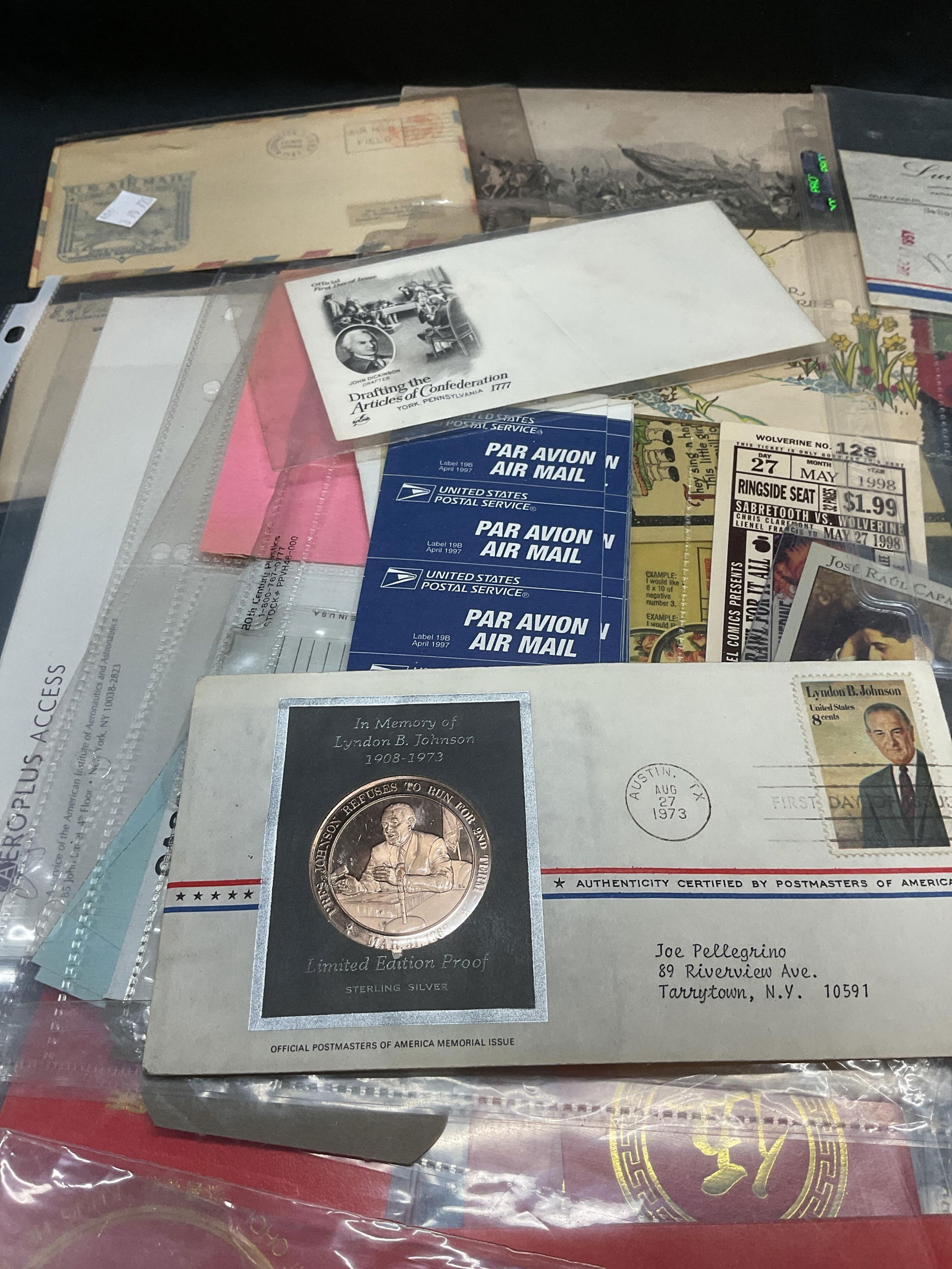 Group 50+ Vtg Ephemera, Air Mail, Coin, Military (1 of 9)