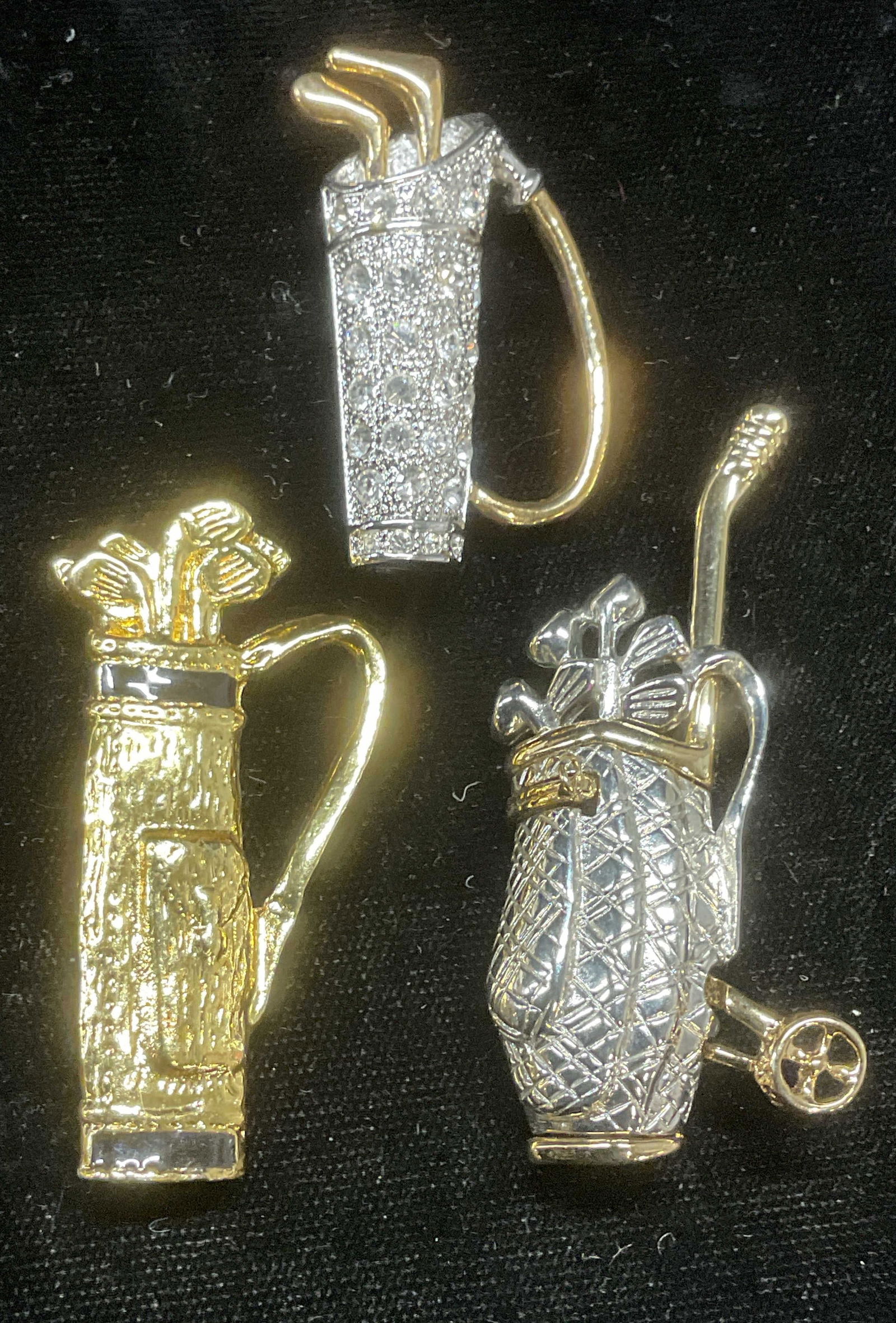 Lot 3 Roman Gold& Silver Tn Golf Club Brooches (1 of 7)