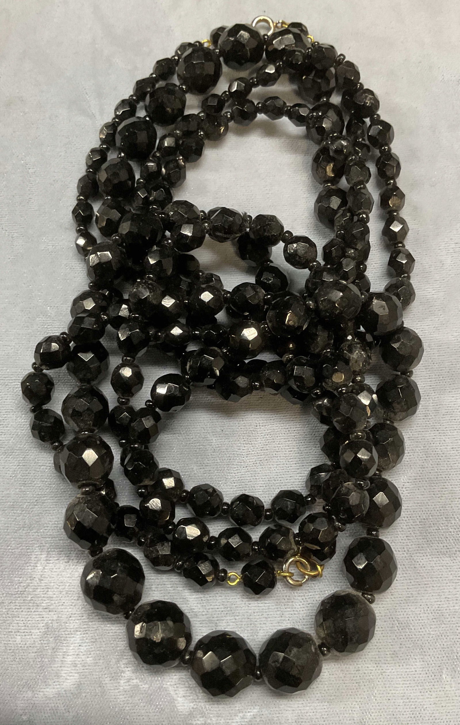 Lot 2 Vintage Black Crystal Beaded Necklaces (1 of 6)