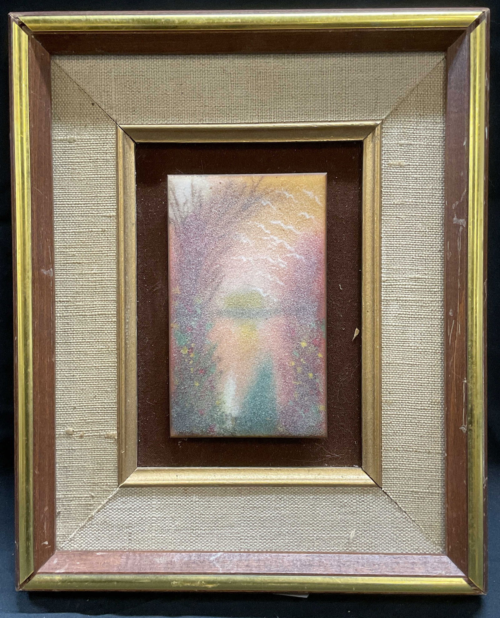 Framed Copper Enamel Landscape Painting (1 of 6)