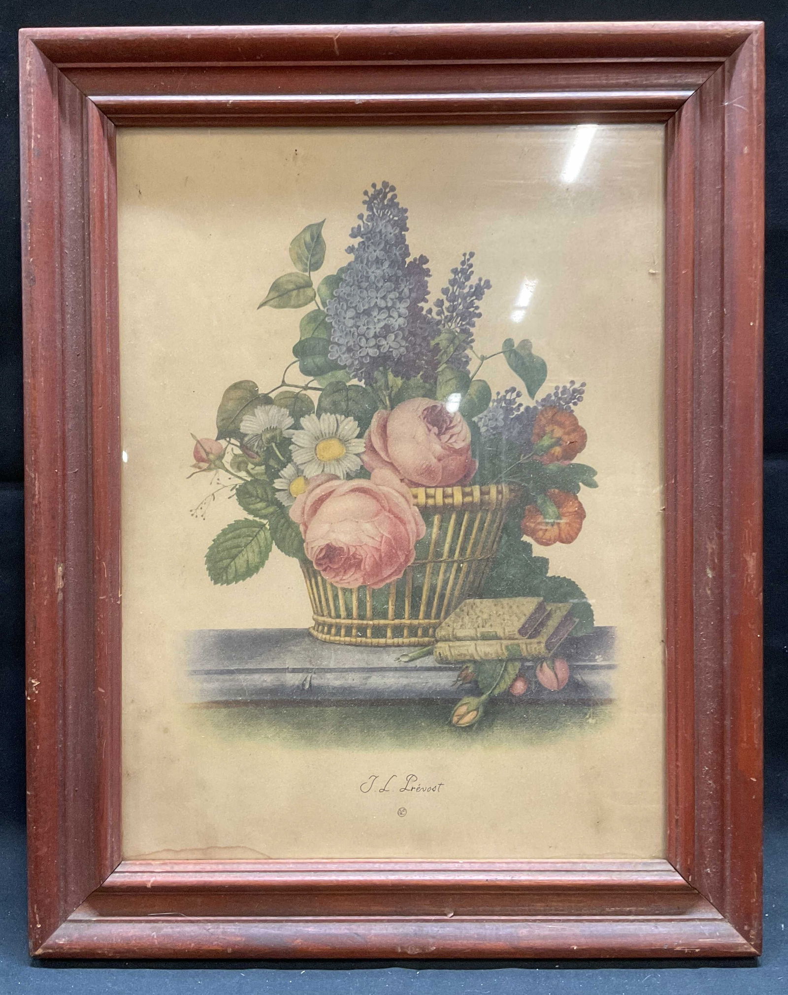 After Prevost Still Life Flower Basket Lithograph (1 of 6)