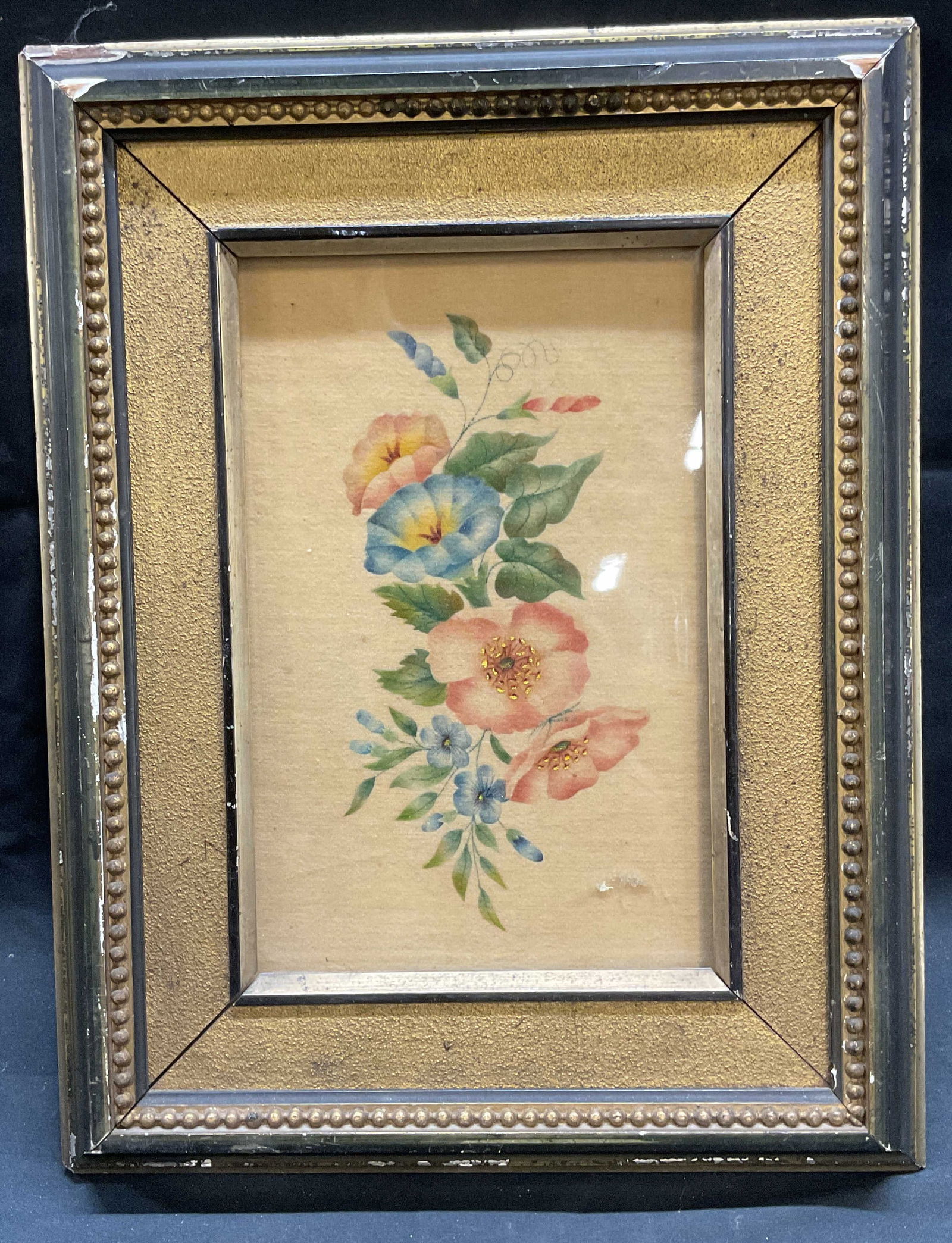 Framed Floral Folk Art Theorem Painting (1 of 6)